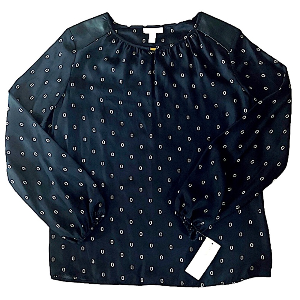 Charter Club Black Long Sleeve Blouse |S| NWT